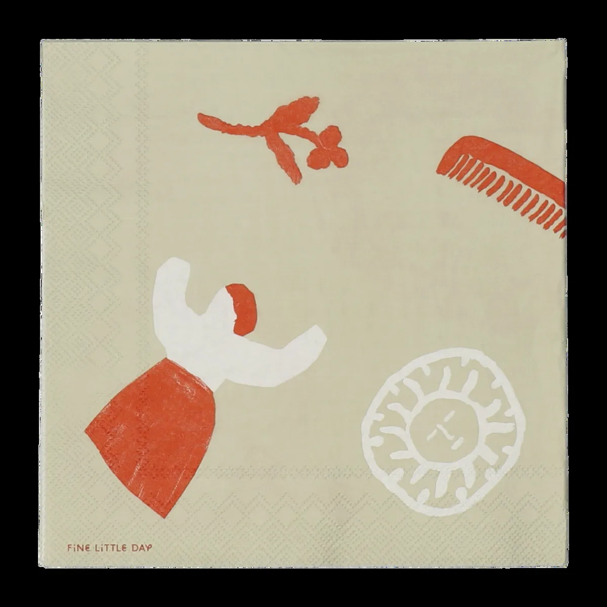 Fine Little Day Figures servett 20-pack Beige-red