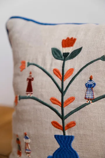 Högtid kuddfodral 38x38 cm - Natur-blå - Fine Little Day