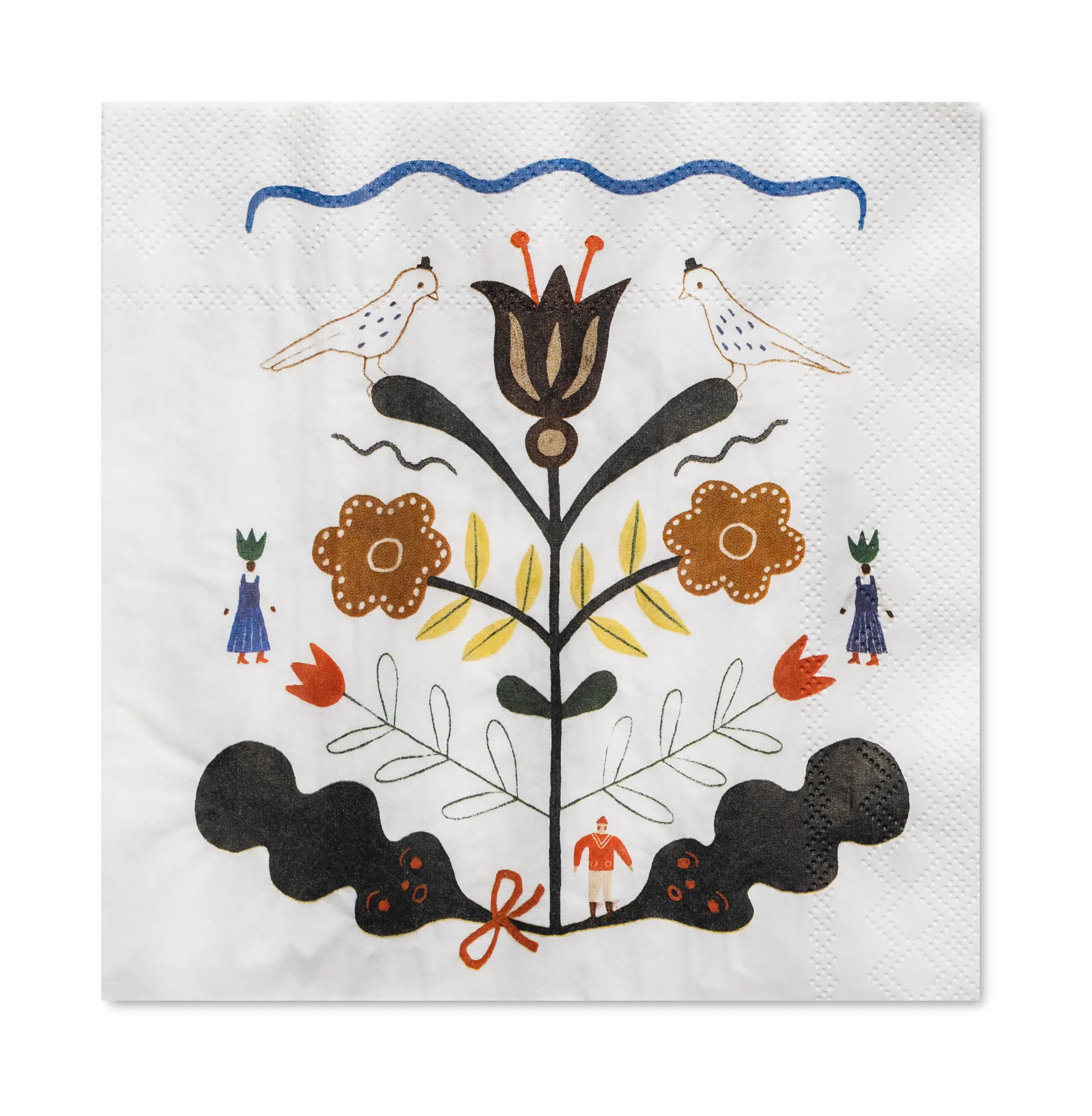 Kurbits servett 33x33 cm 25-pack, Vit-multi Fine Little Day