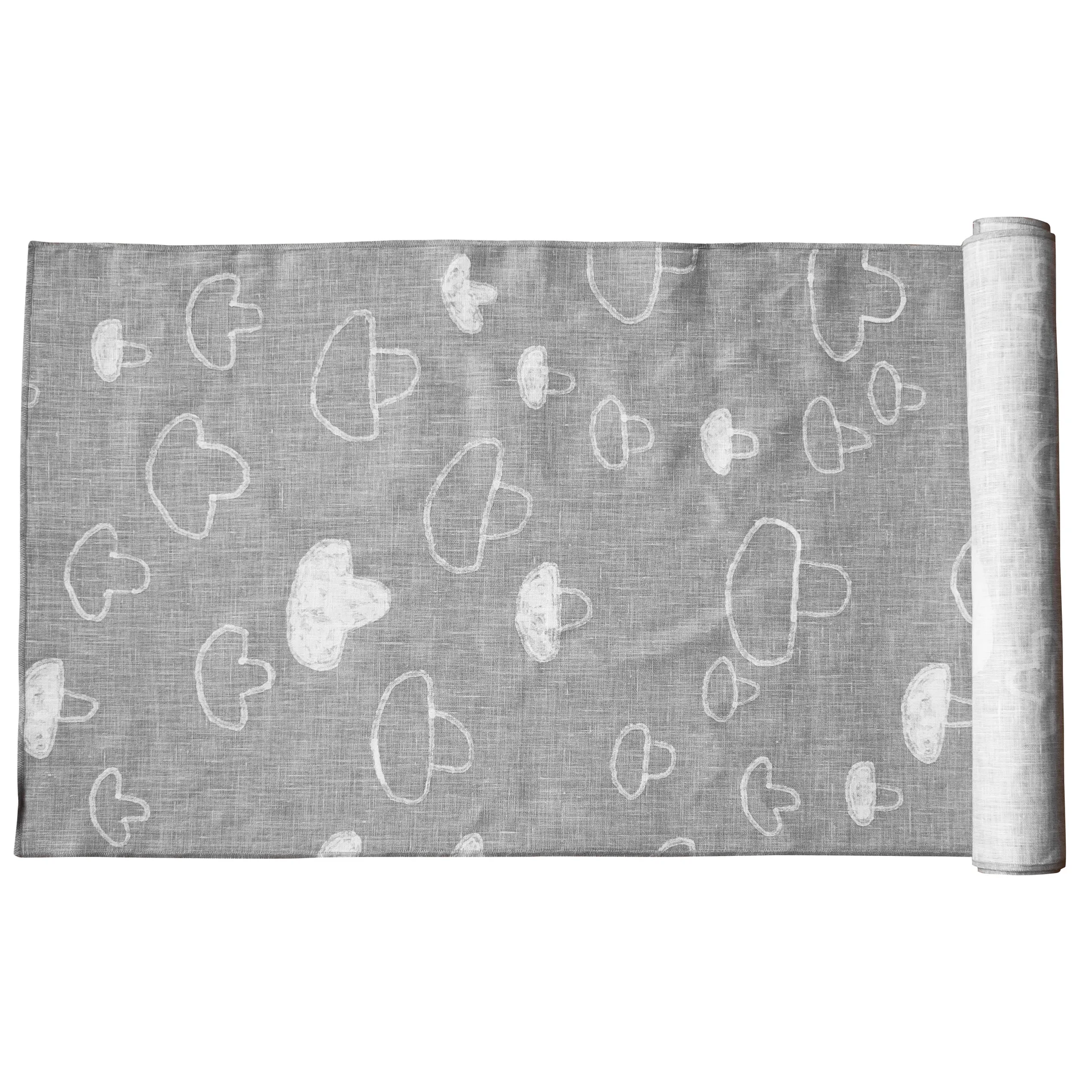 Mushroom bordslöpare linne, Grå Fine Little Day