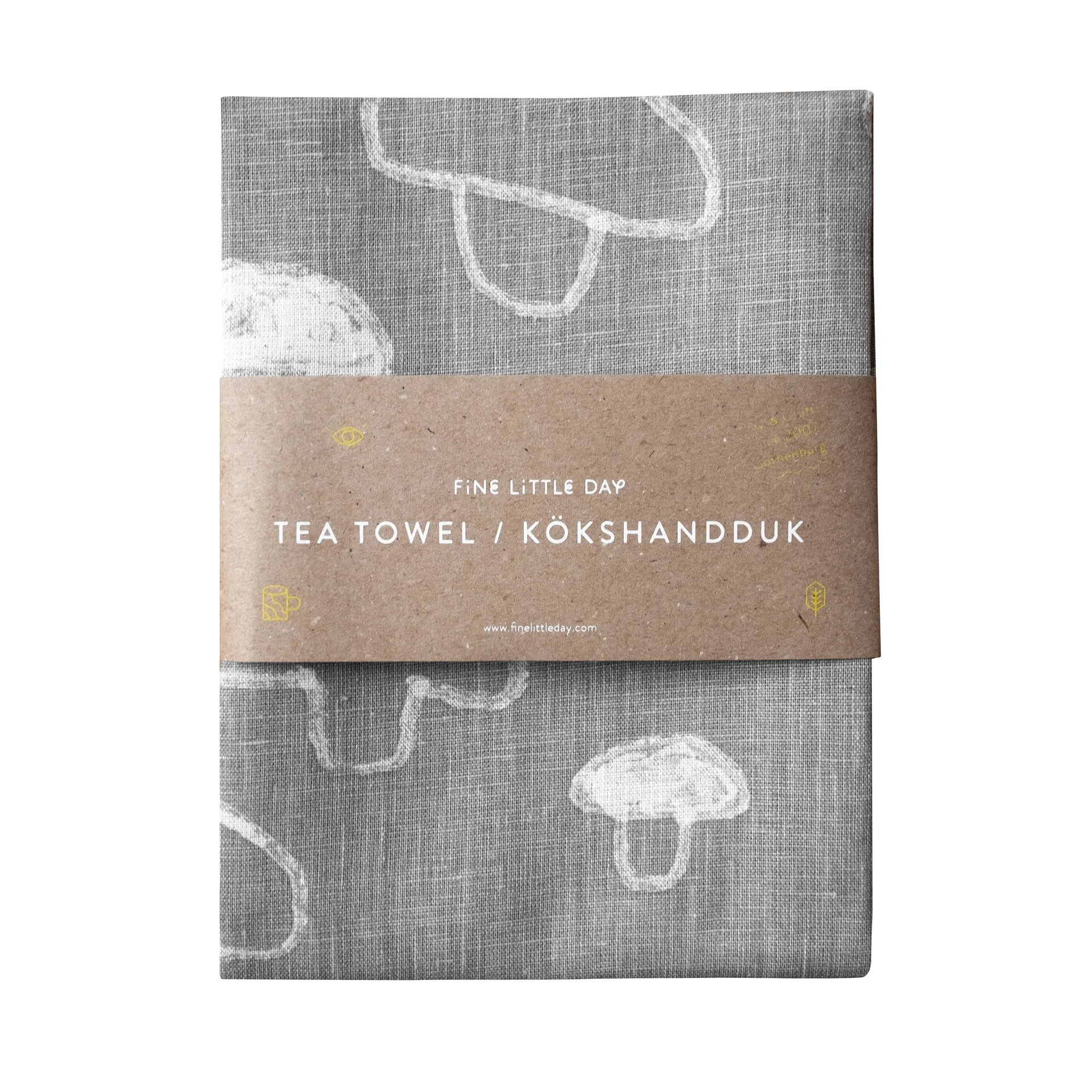 Mushroom kökshandduk linne, Grå Fine Little Day