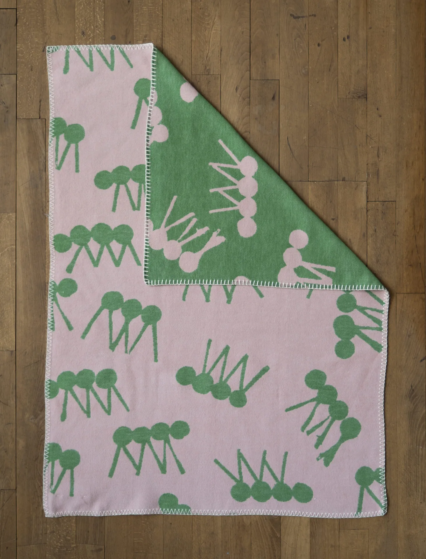 Myra barnfilt 70x100 cm, Grön-rosa Fine Little Day