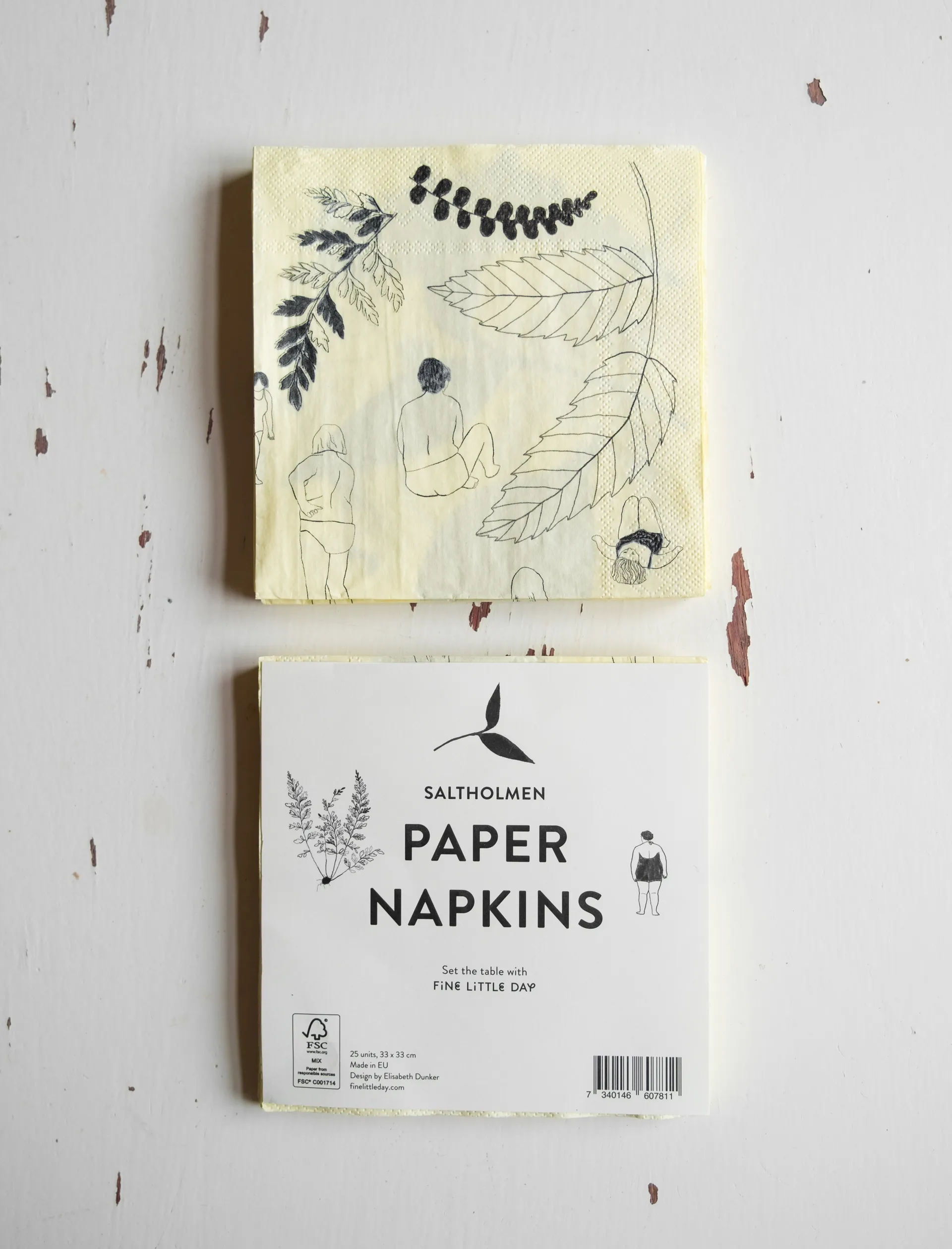 Saltholmen servett 25-pack, Gul-grå Fine Little Day