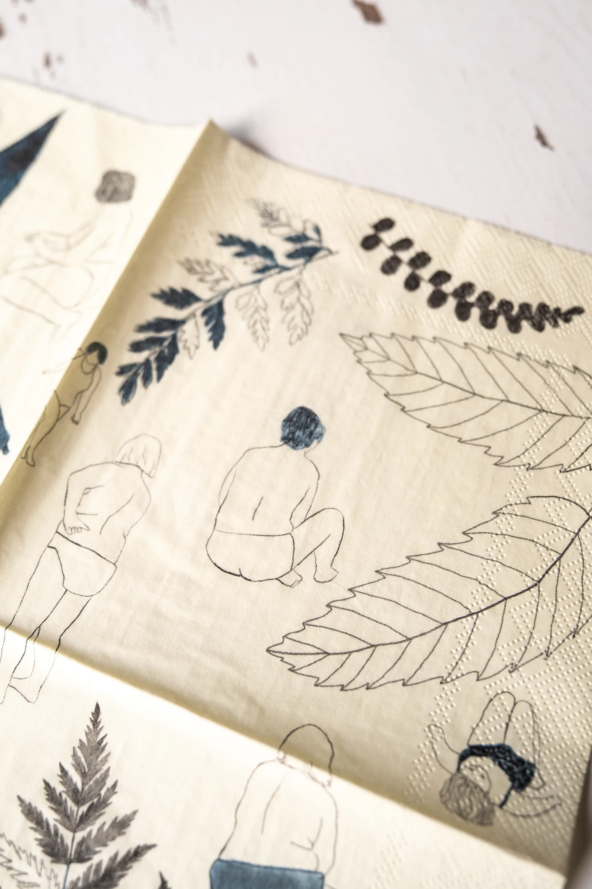 Saltholmen servett 25-pack, Gul-grå Fine Little Day