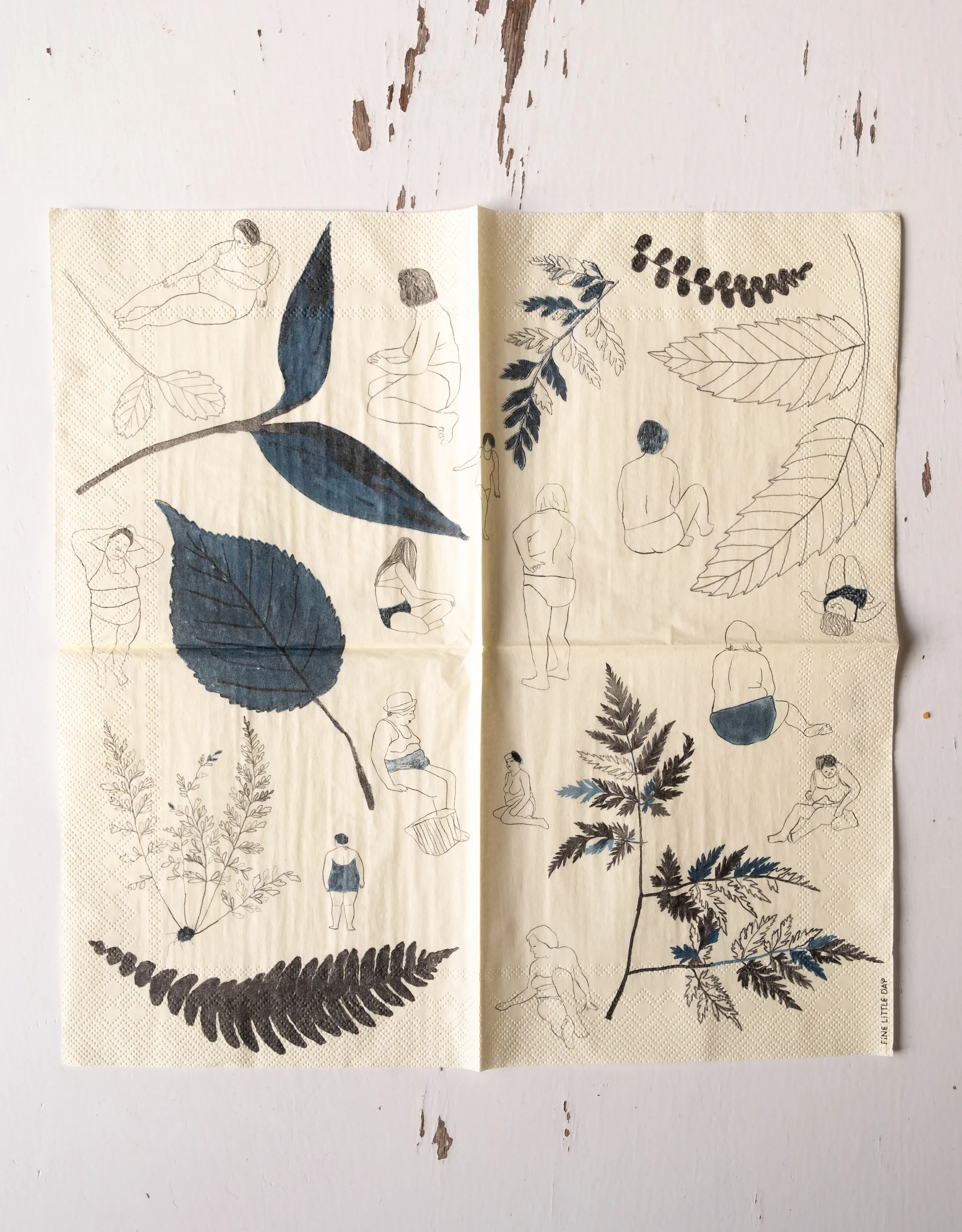 Saltholmen servett 25-pack, Gul-grå Fine Little Day