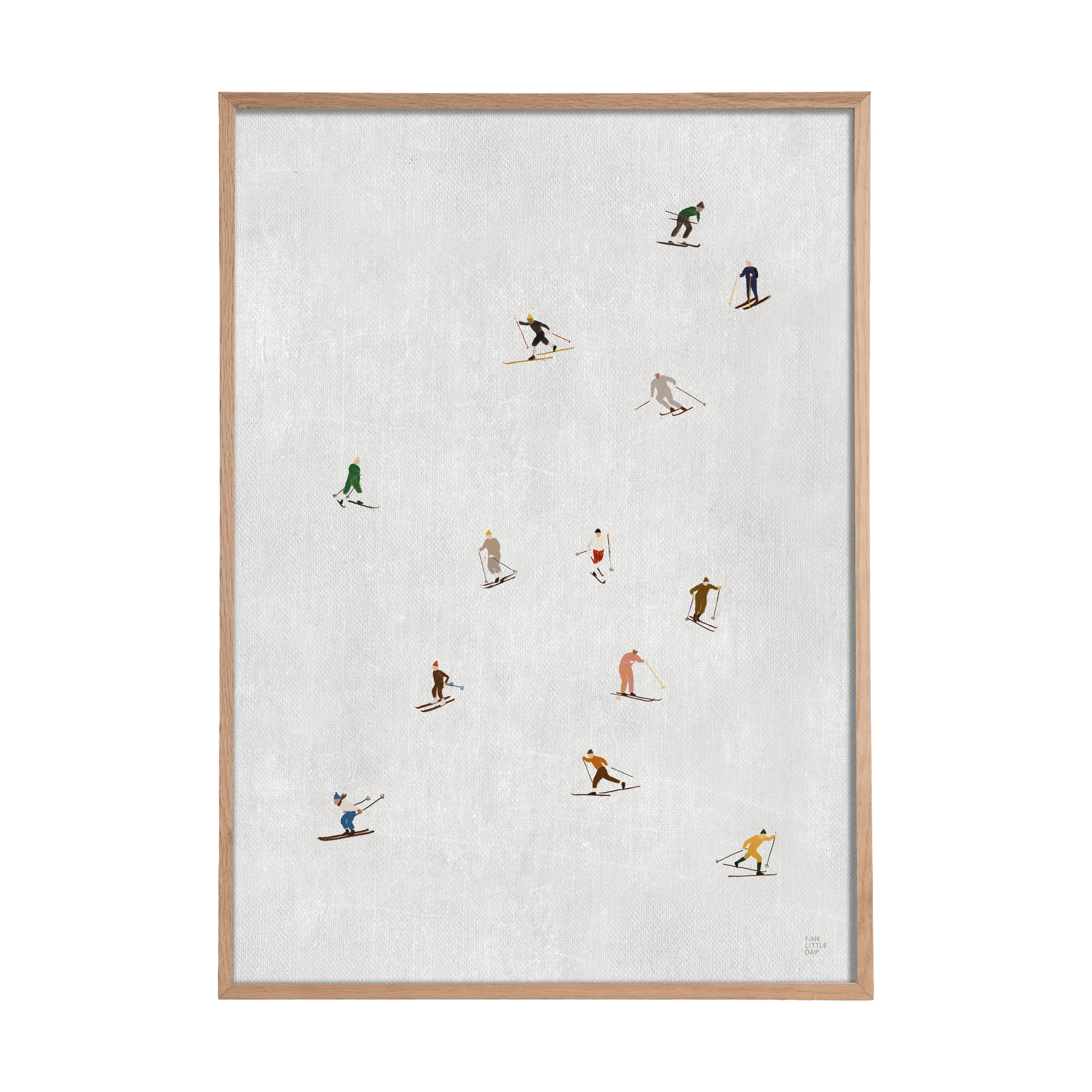 Skiers poster 50x70 cm, Ljusgrå