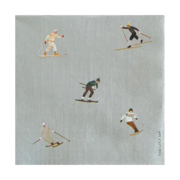 Skiers servett 25-pack - Grey - Fine Little Day