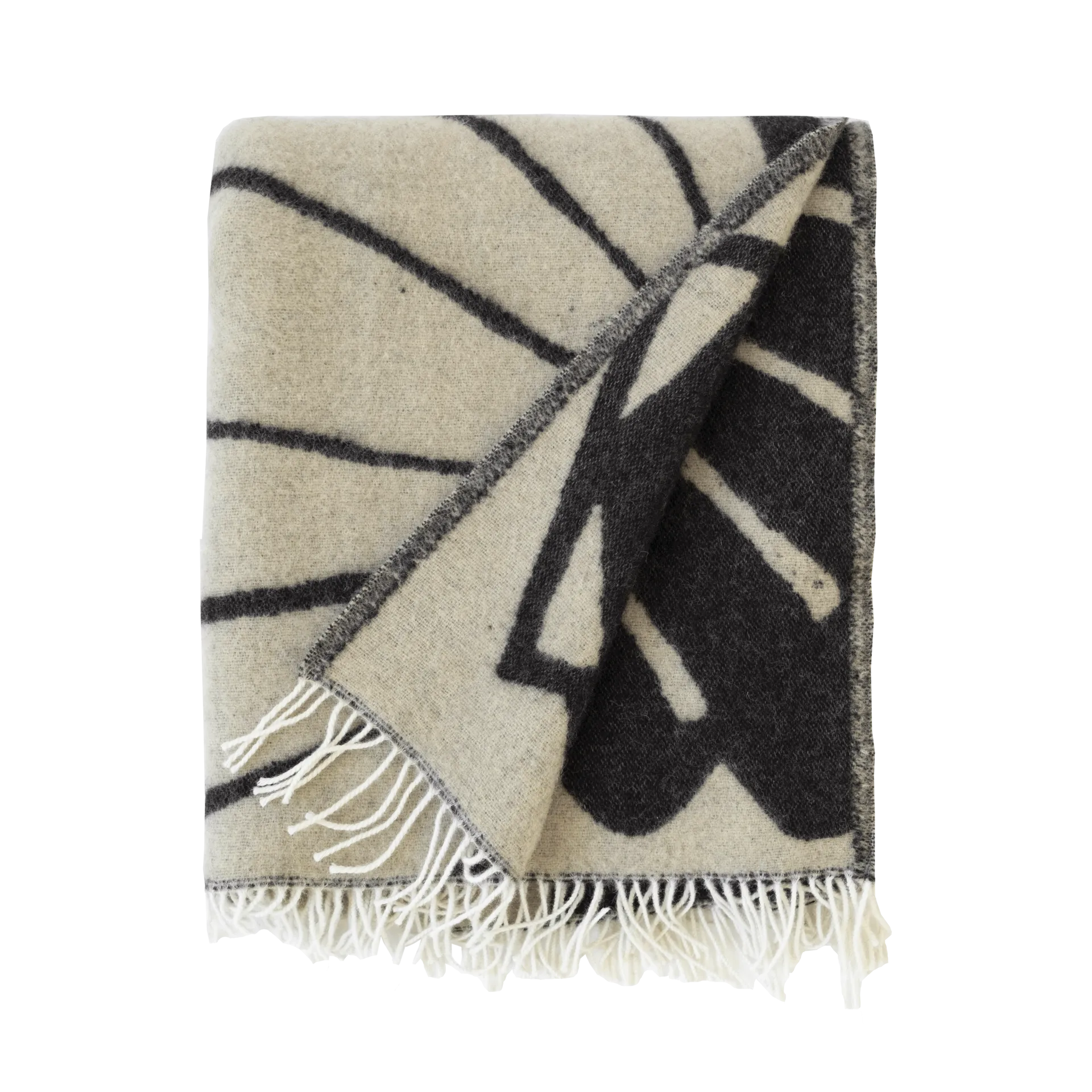 Snäcka pläd 130x190 cm, Coal-Beige Fine Little Day