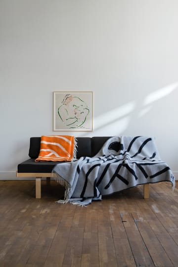 Sofia Lind ullpläd 130x190 cm - Orange/Off white - Fine Little Day