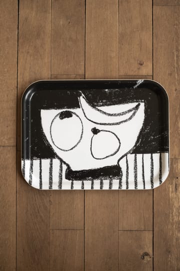 Stilleben bricka 20x27 cm - Svart-vit - Fine Little Day