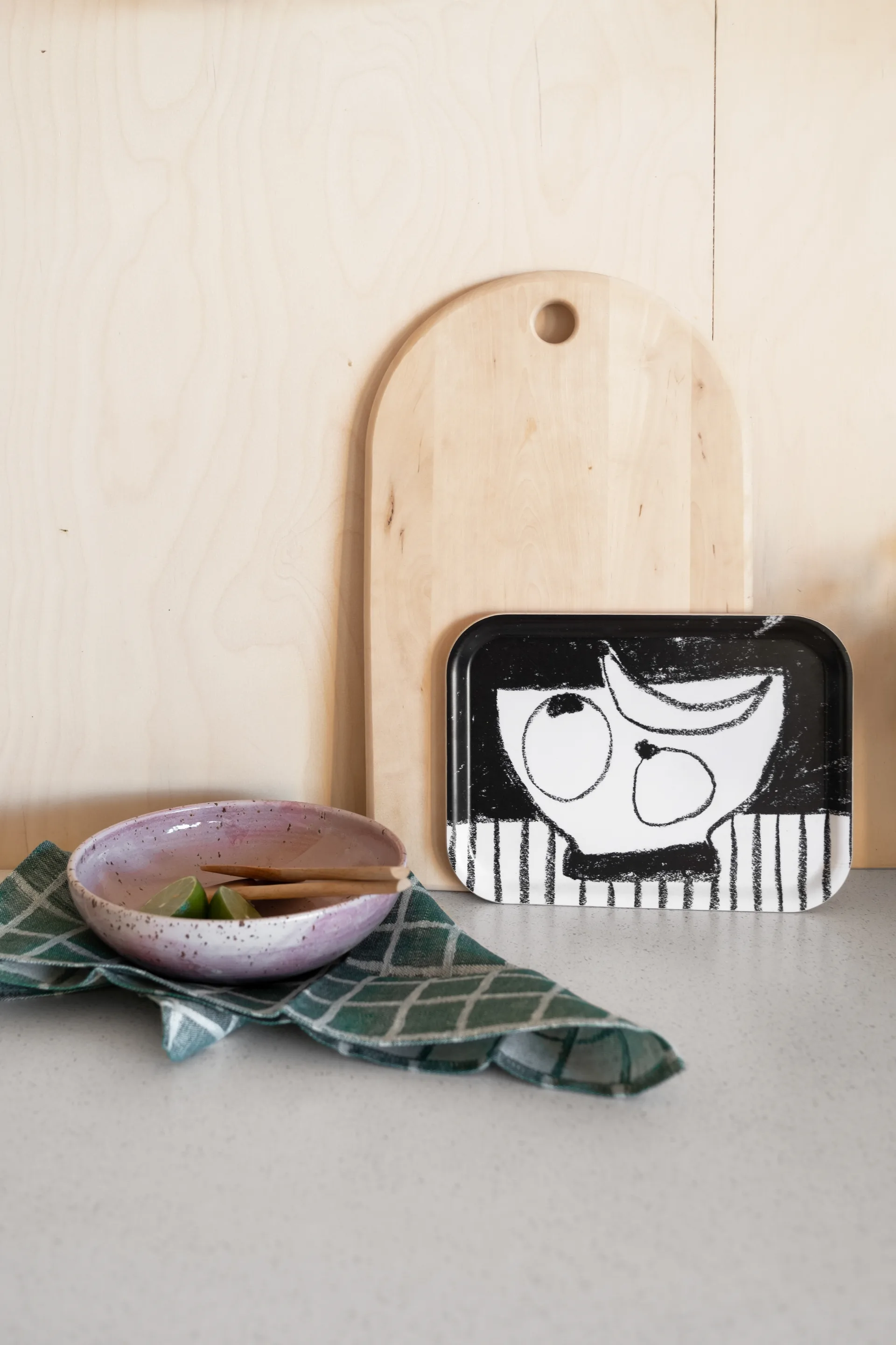 Stilleben bricka 20x27 cm, Svart-vit Fine Little Day