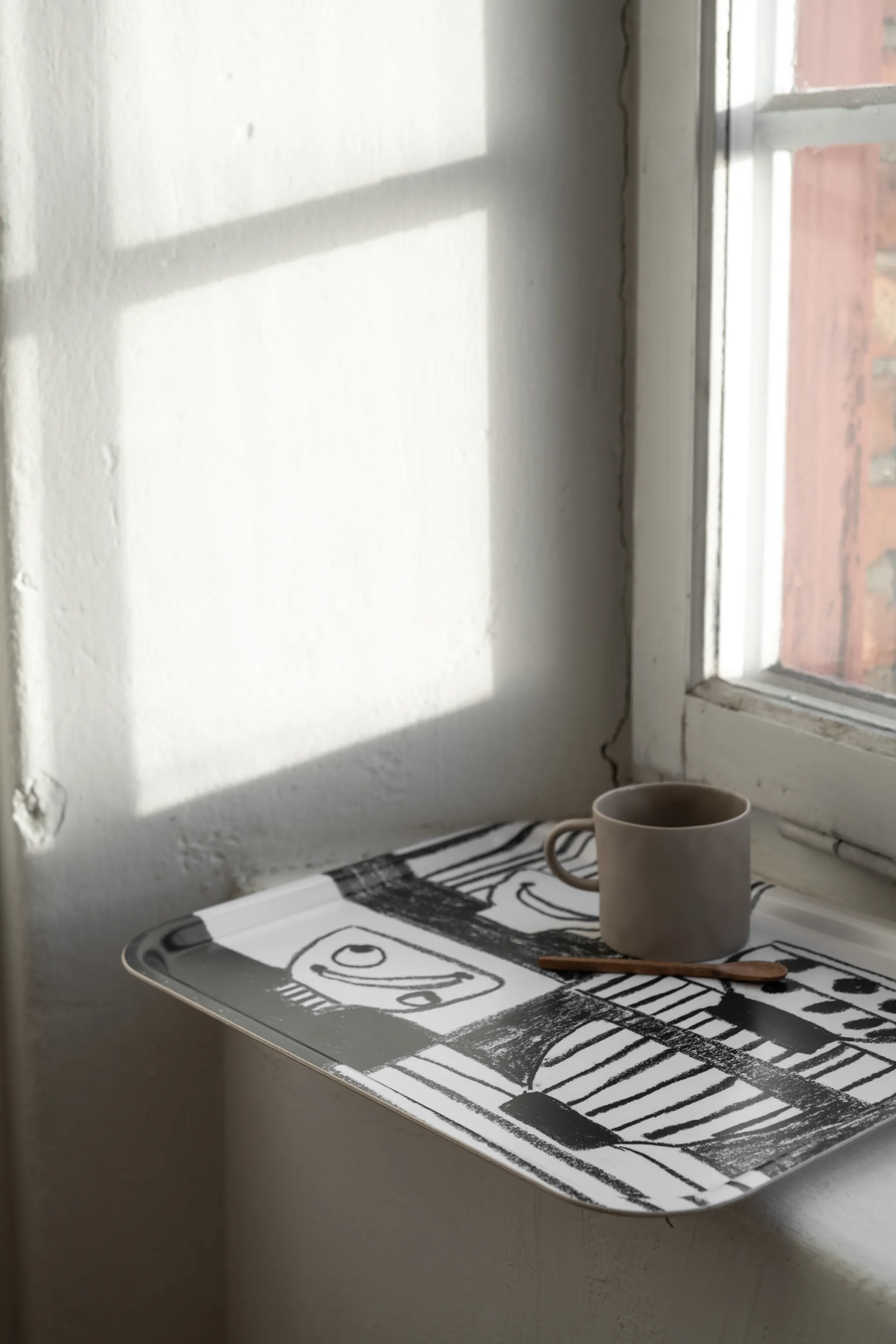 Stilleben bricka 33x43 cm, Svart-vit Fine Little Day