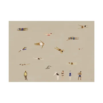 Swimmers poster - Beige, 50x70 cm - Fine Little Day