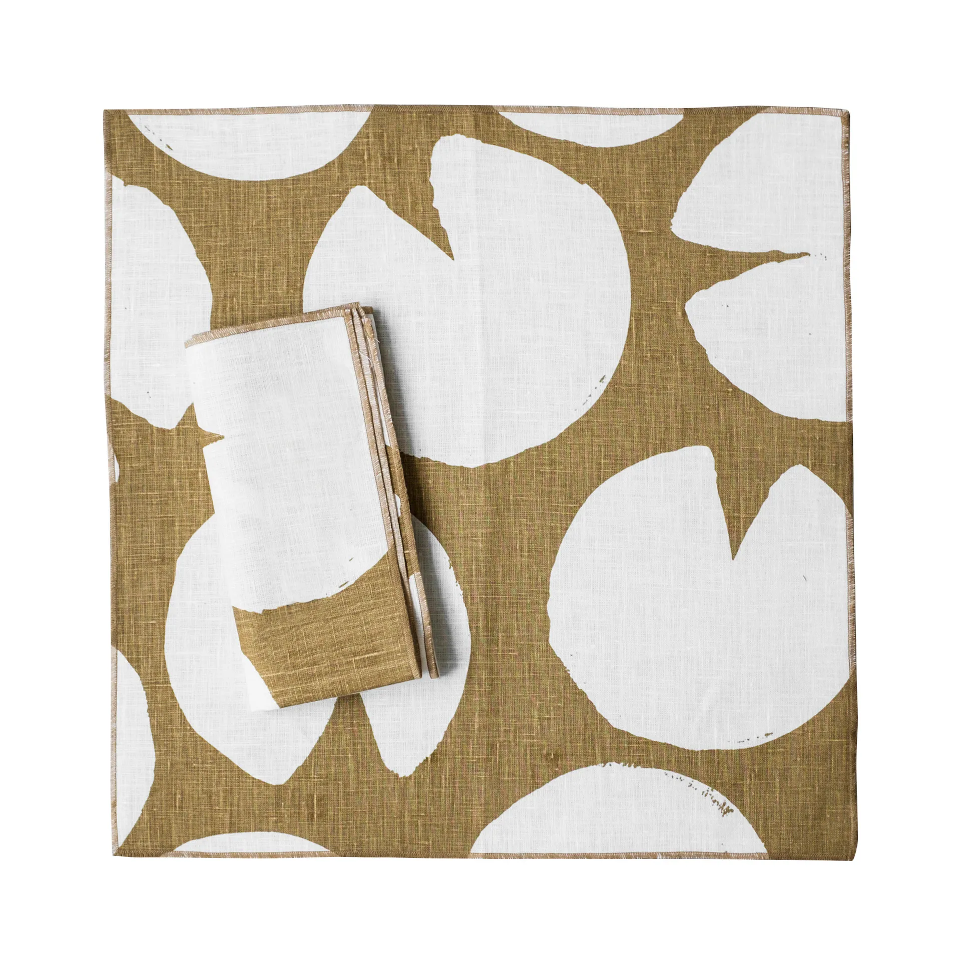 Water lilies linneservett 2-pack, Mustard (gul) Fine Little Day