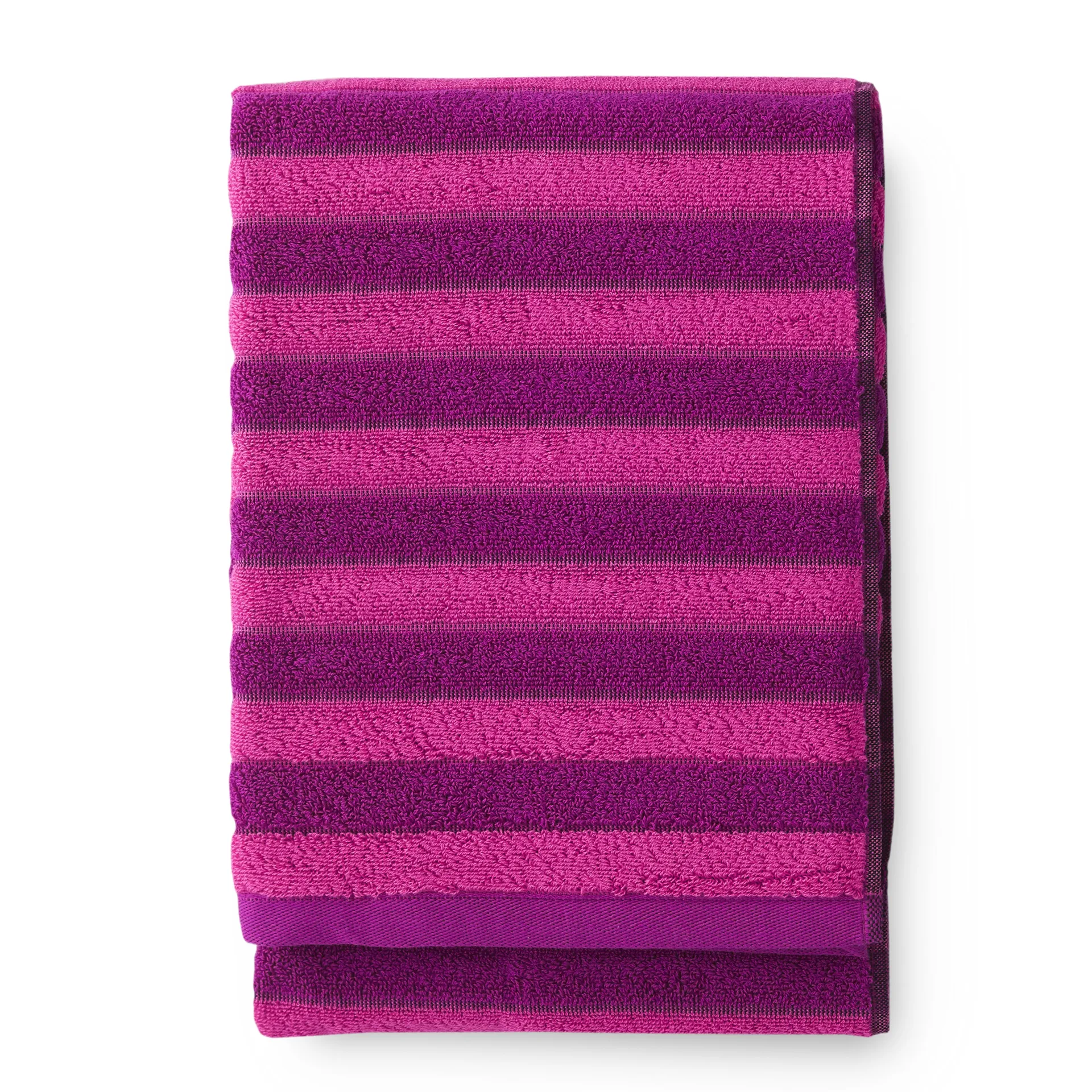 Reiluraita handduk 70x150 cm, rosa-fuchsia Finlayson