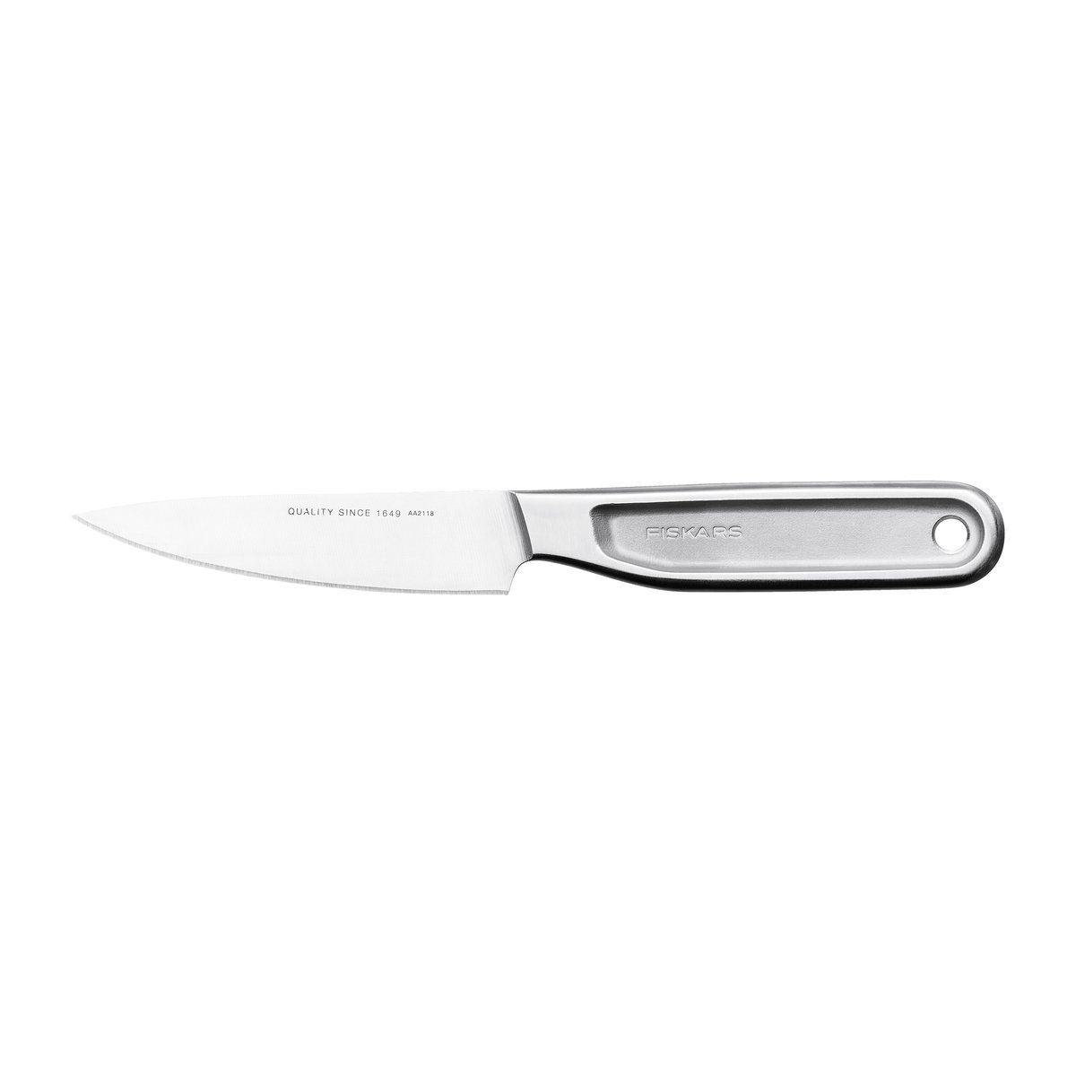 Fiskars All Steel grönsakskniv 10 cm | Skandinavisk Design | Grönsaksknivar | Silverfärgad