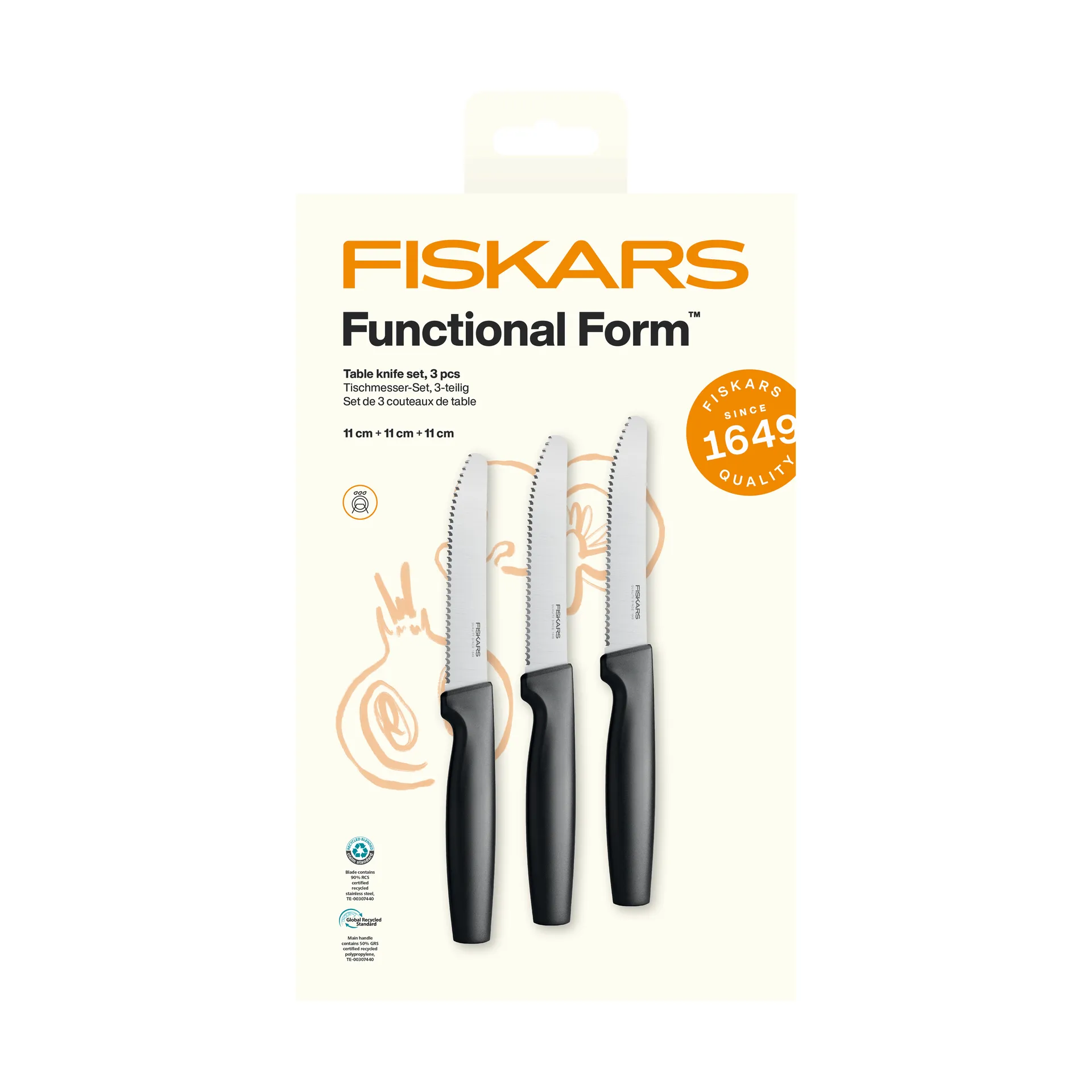 Functional Form bordsknivar, Rostfritt stål, 3-pack Fiskars
