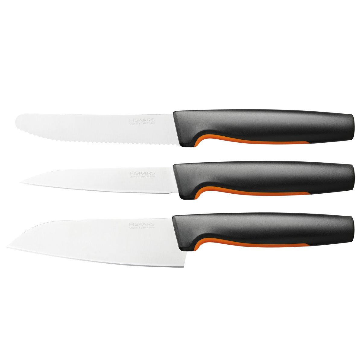 Fiskars Functional Form favoritknivset 3 delar | Skandinavisk Design | Knivset | Svart
