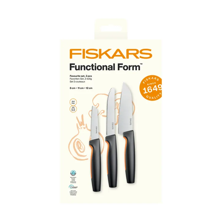 Functional Form favoritknivset - Rostfritt stål, 3 delar - Fiskars