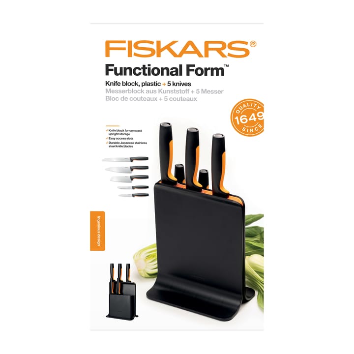 Functional Form knivblock i plast med 5 knivar - 6 delar - Fiskars