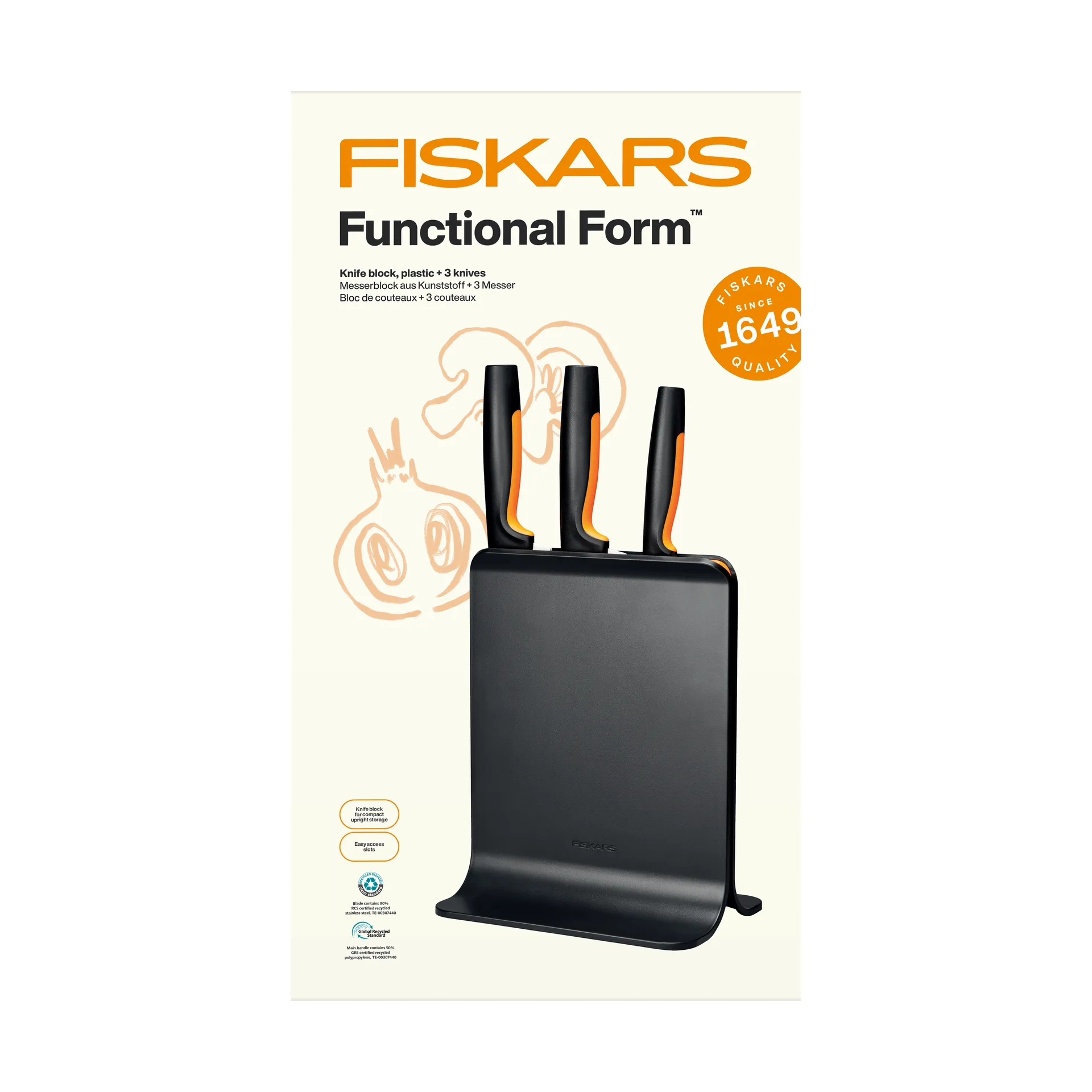 Functional Form knivset med knivblock, Plast, 4 delar Fiskars