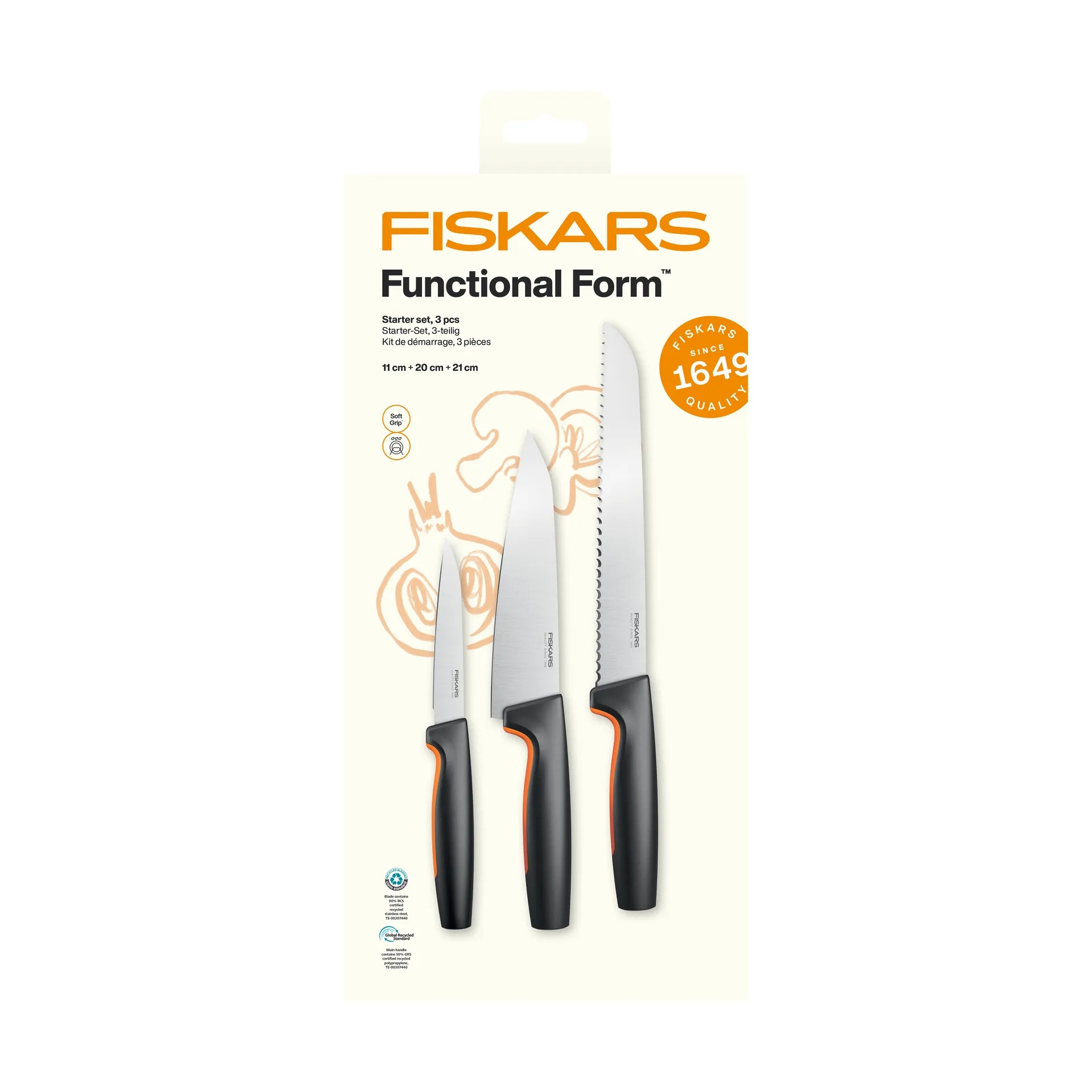 Functional Form startset, Rostfritt stål, 3 delar Fiskars