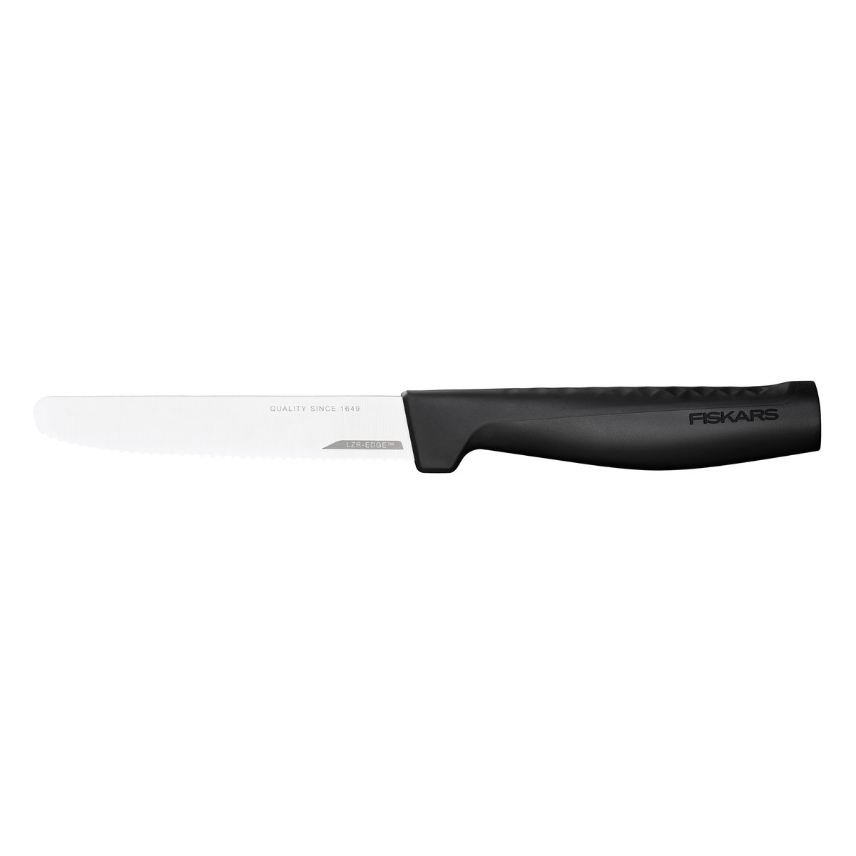 Fiskars Hard Edge tomatkniv 11 cm Rostfritt stål | Skandinavisk Design | Grönsaksknivar | Svart
