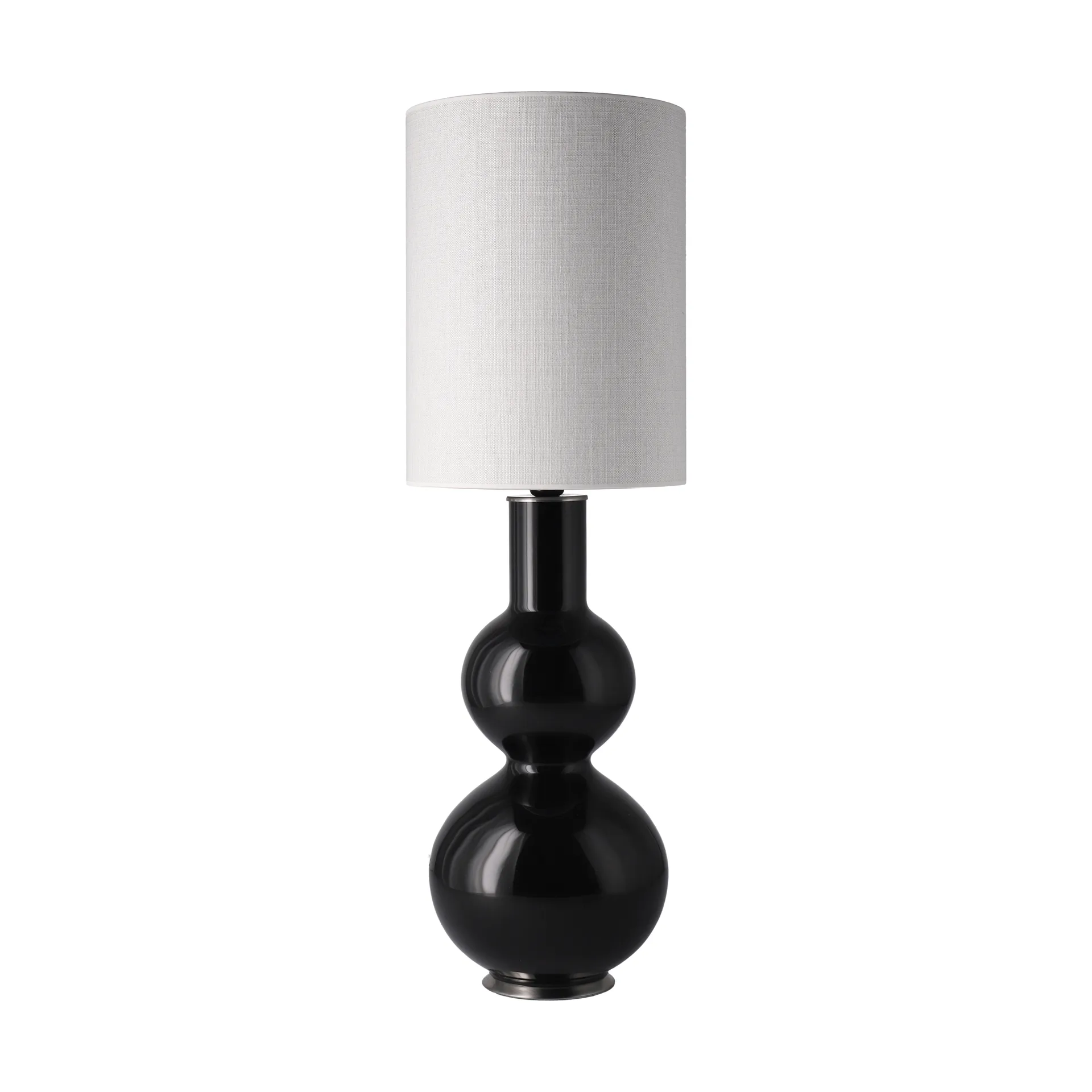 Augusta bordslampa svart lampfot, Babel Beige L Flavia Lamps