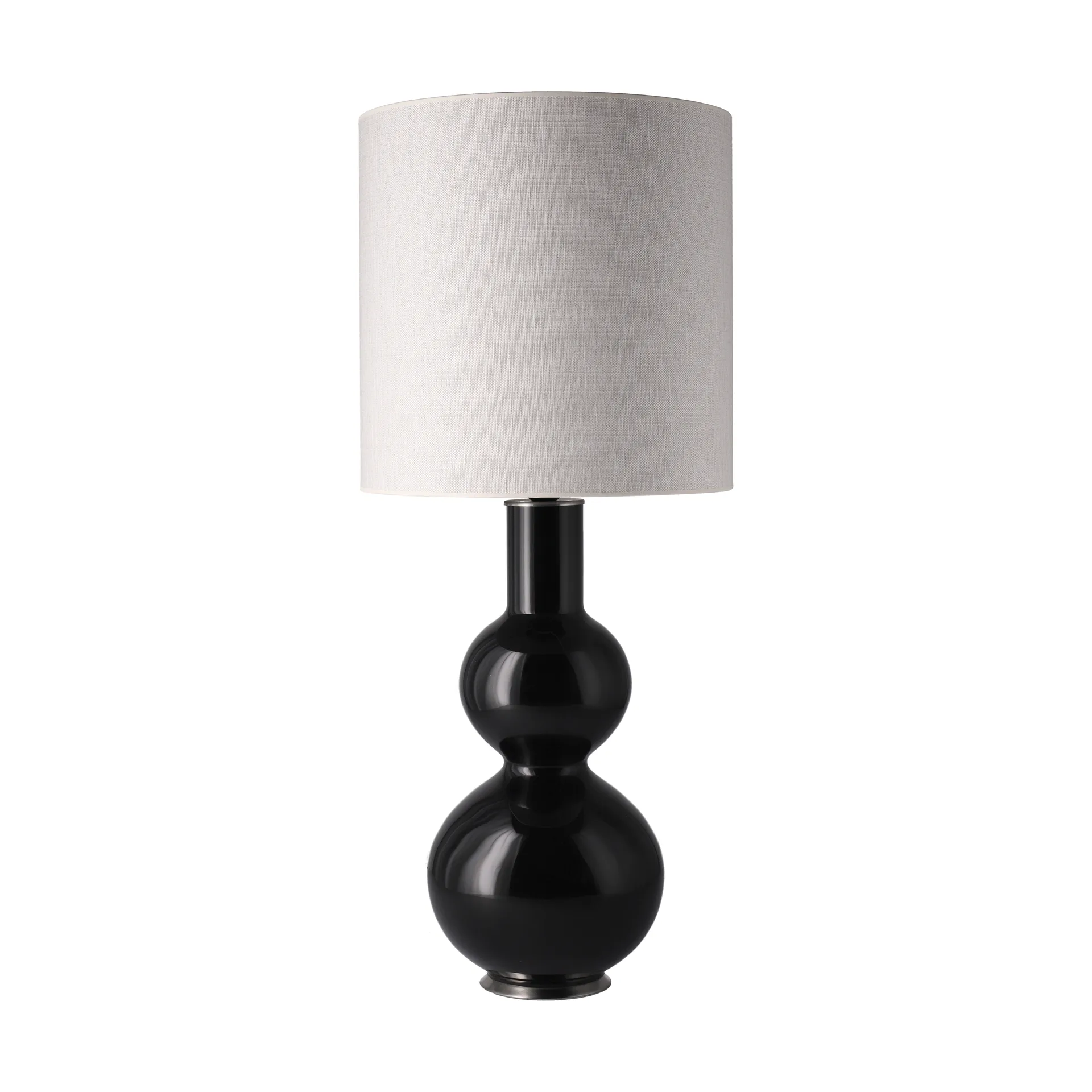Augusta bordslampa svart lampfot, Babel Beige M Flavia Lamps