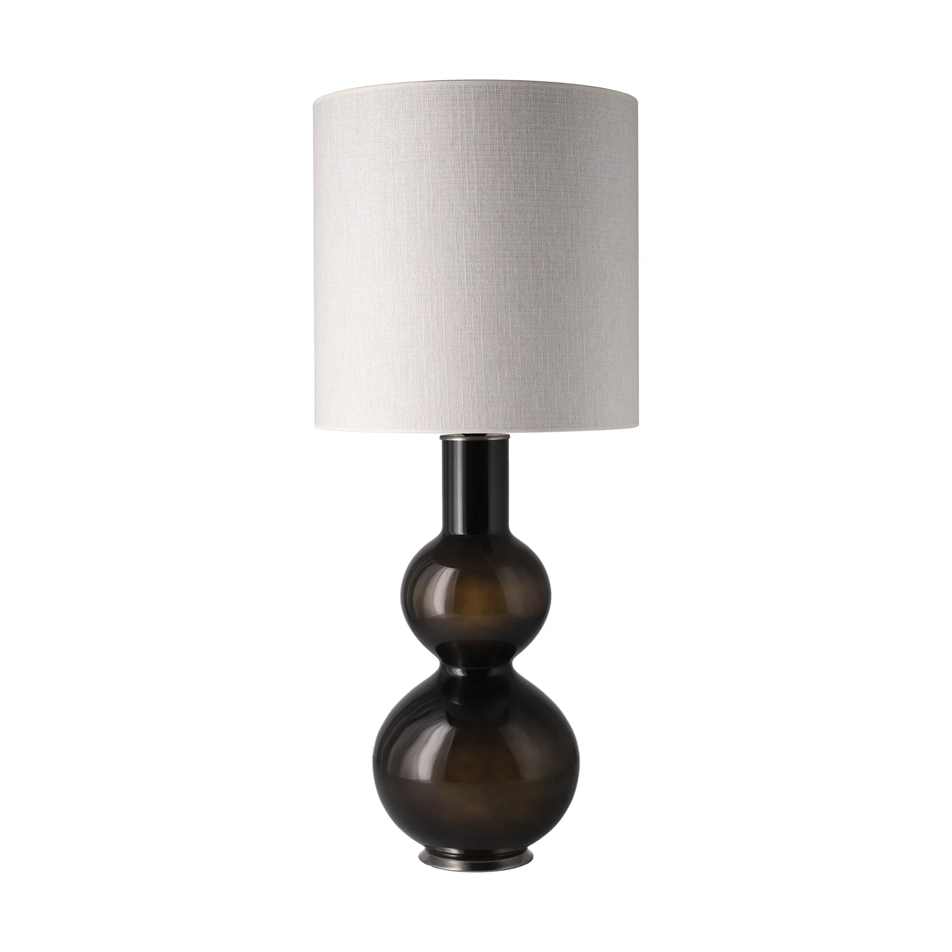 Augusta bordslampa svart lampfot, Babel Beige M Flavia Lamps