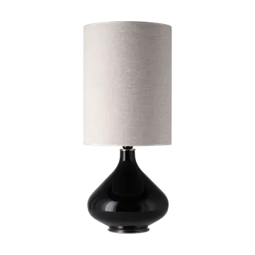 Flavia bordslampa svart lampfot - London Beige L - Flavia Lamps