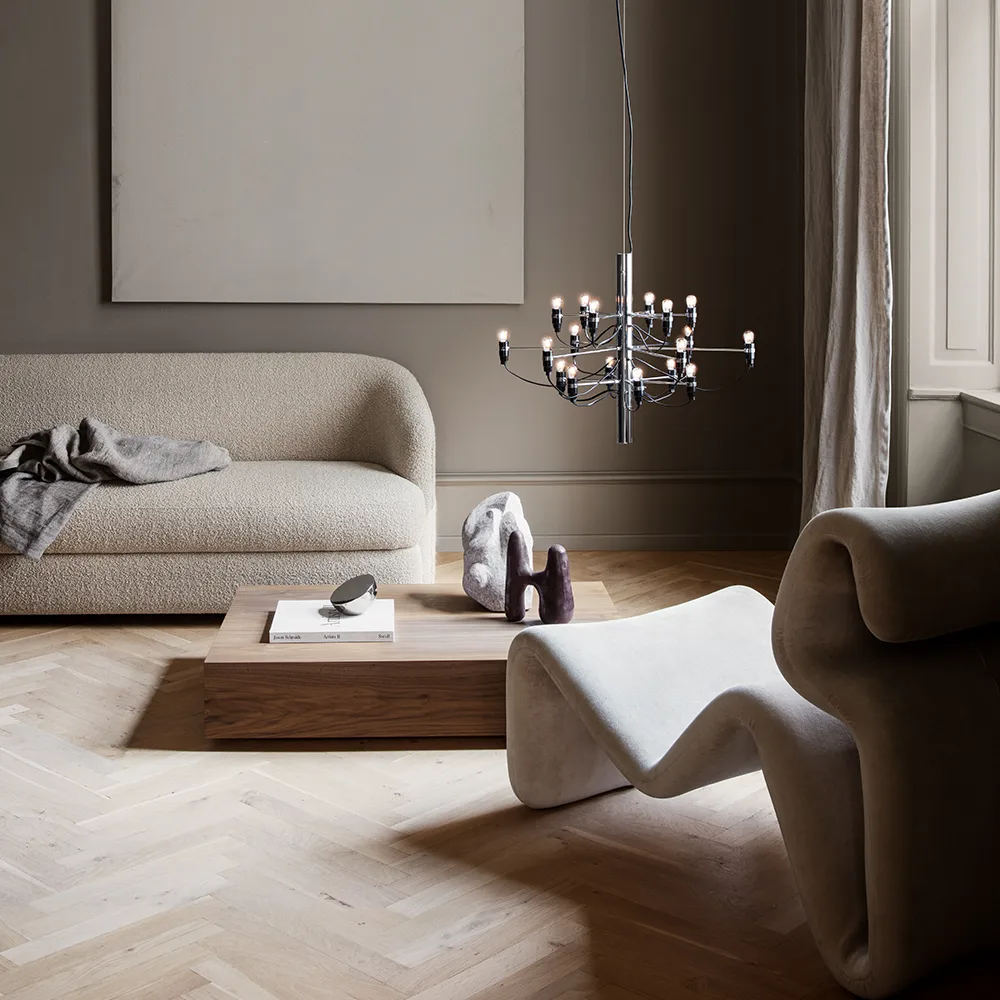 2097 Sarfatti ljuskrona LED, Krom 18 lampor Flos