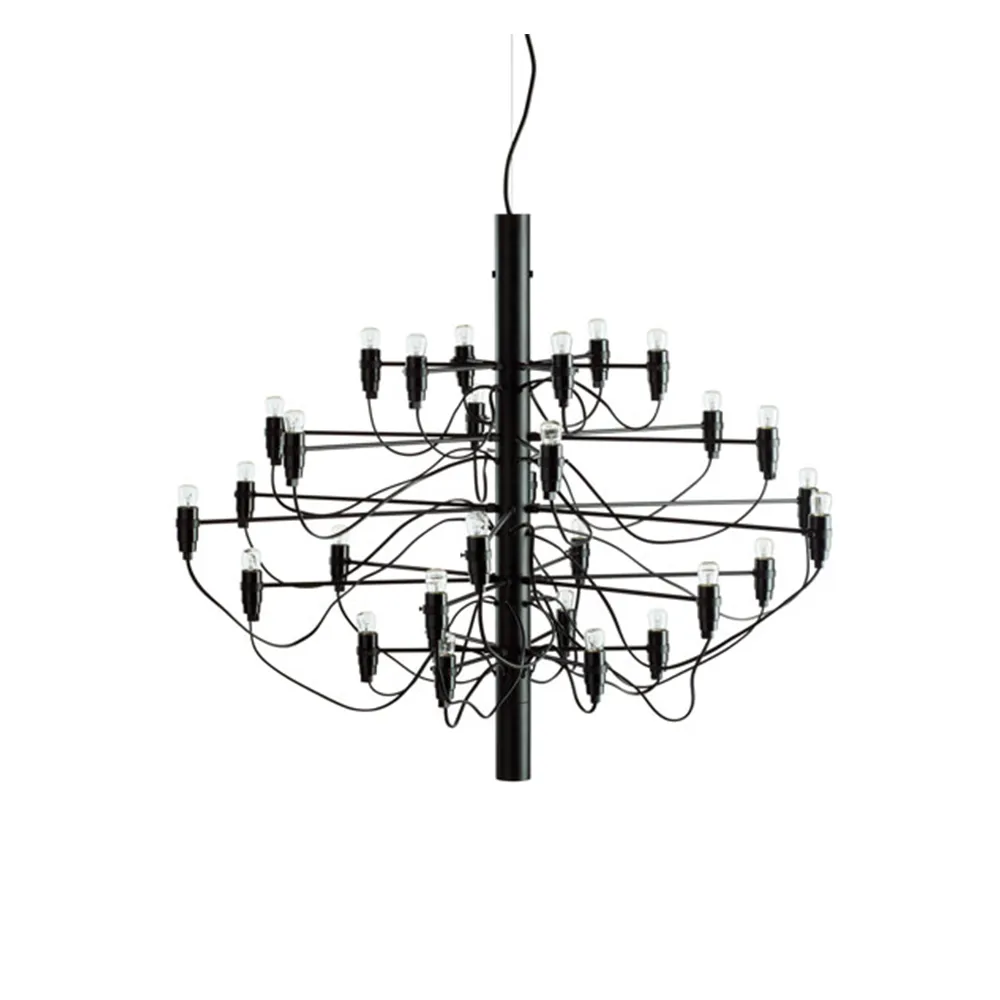 2097 Sarfatti ljuskrona LED, Mattsvart 30 lampor
