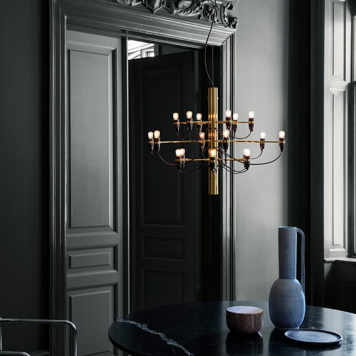 2097 Sarfatti ljuskrona LED, Messing 18 lampor Flos