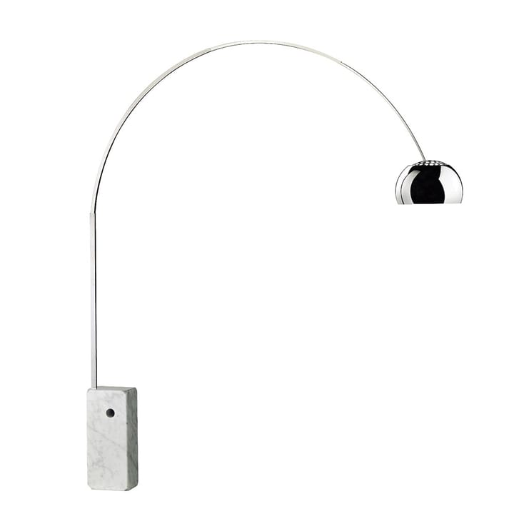 Arco golvlampa - Krom-fot av carraramarmor - Flos