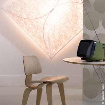 Ariette 1 vägglampa, Vit-textilduk/stålstativ Flos