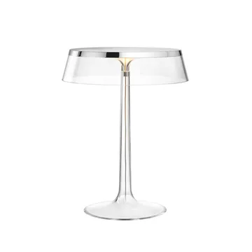 Bon Jour T bordslampa - Chrome-transparent skärm - Flos
