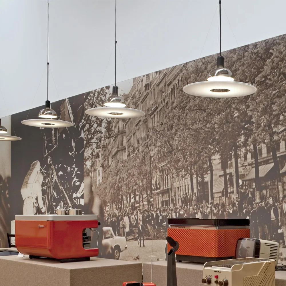 Frisbi pendel, Vitt opalglas Flos