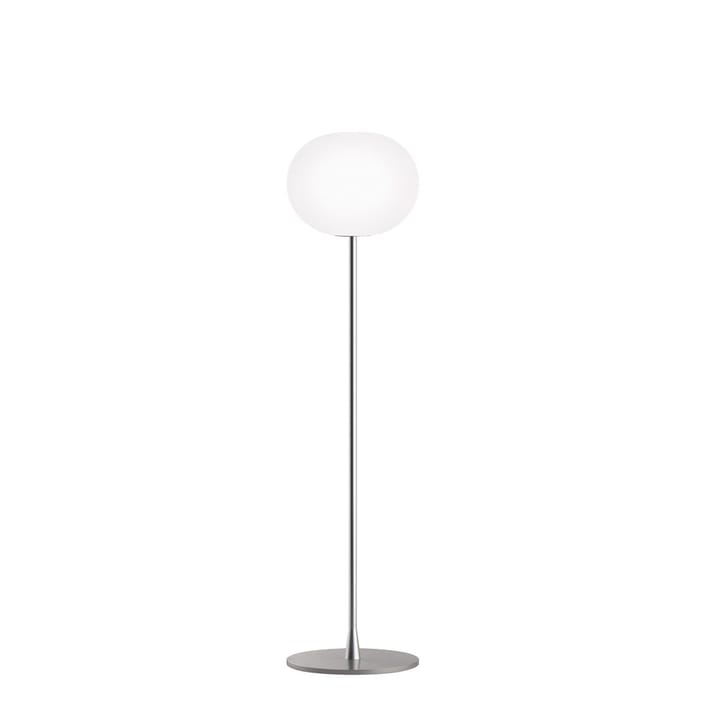 Glo-ball F1 golvlampa - Vitt opalglas-matt silverstativ - Flos