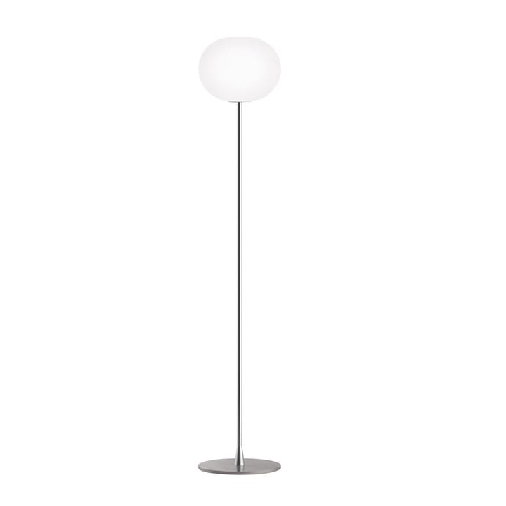 Glo-ball F2 golvlampa - Vitt opalglas-matt silverstativ - Flos