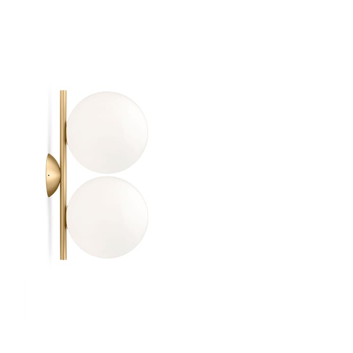 IC lights C/W1 Double vägglampa - Borstad mässing-opal - Flos