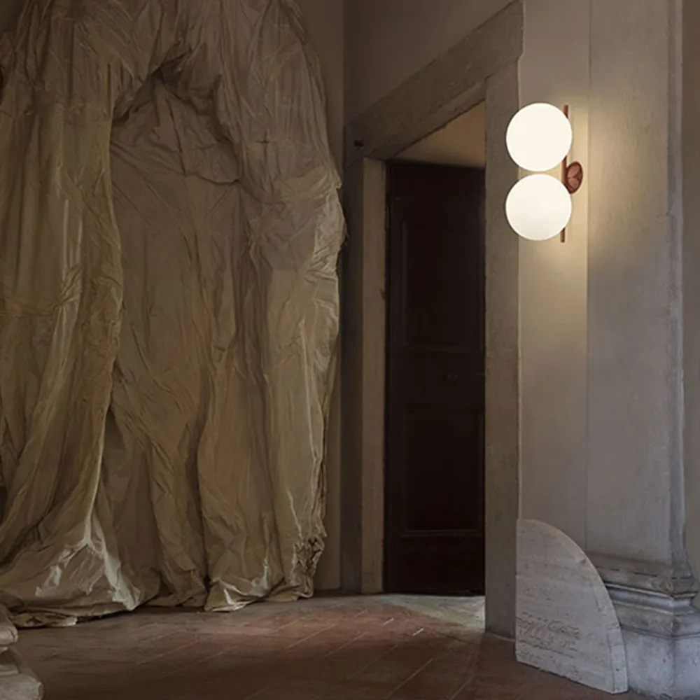 IC lights C/W1 Double vägglampa, Burgundy-opal Flos