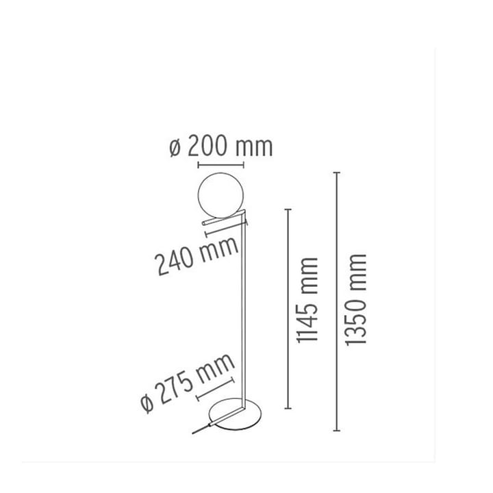 IC lights F1 golvlampa, Krom-opal Flos