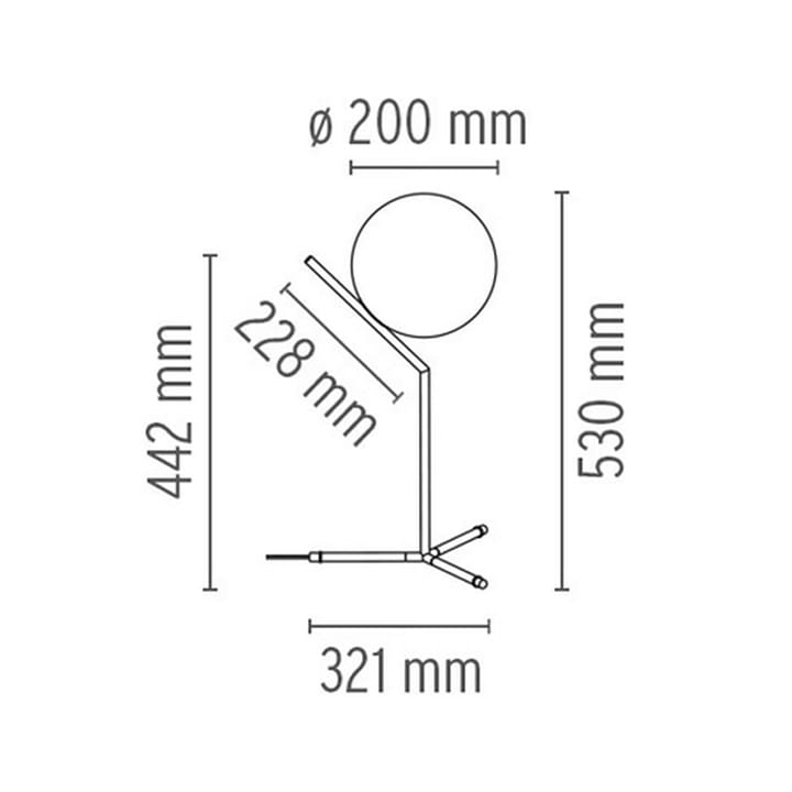 IC Lights T1 High bordslampa, Krom-opal Flos