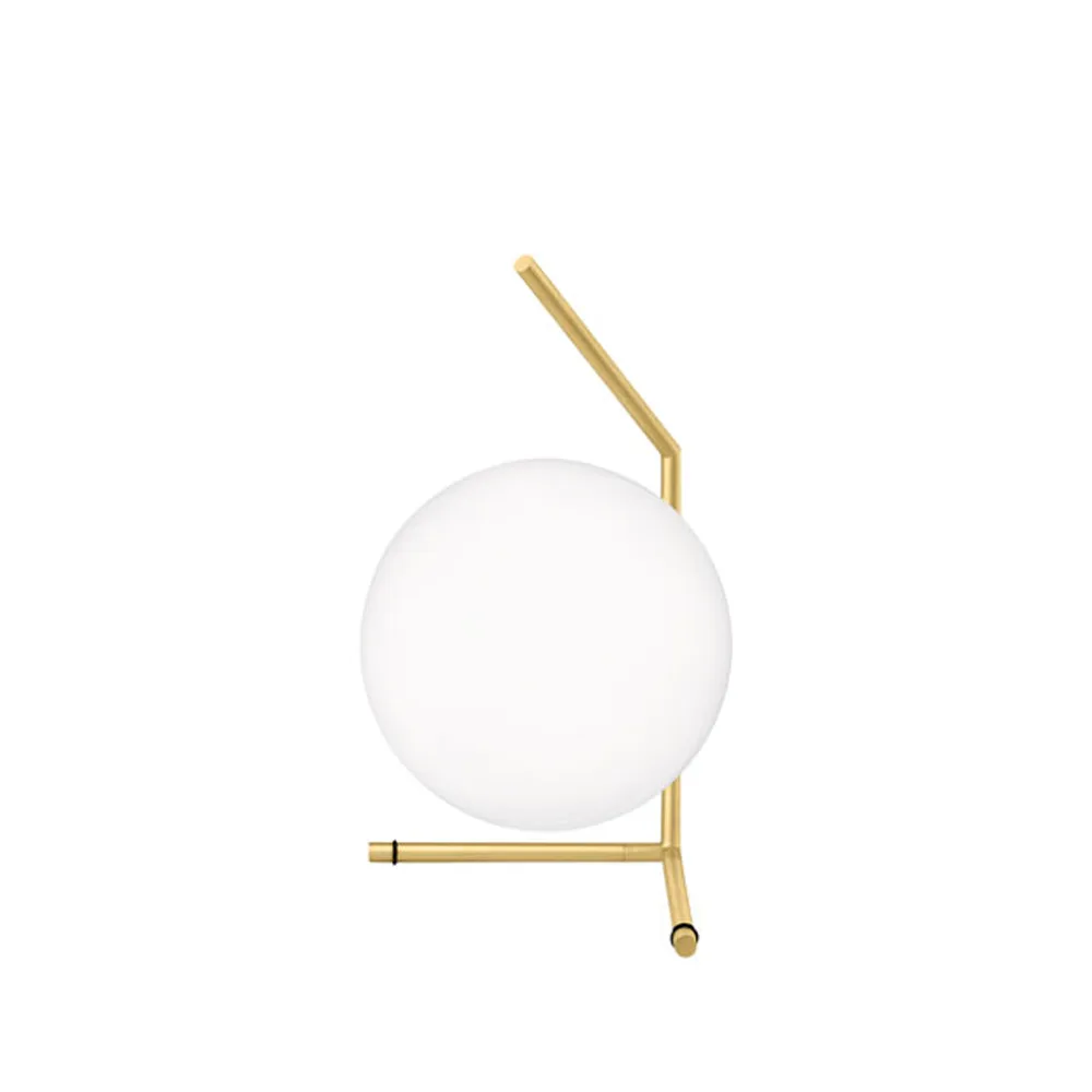 IC lights T1 low bordslampa, Borstad mässing-opal Flos