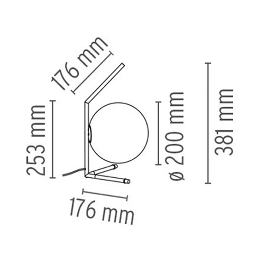 IC lights T1 low bordslampa, Krom-opal Flos