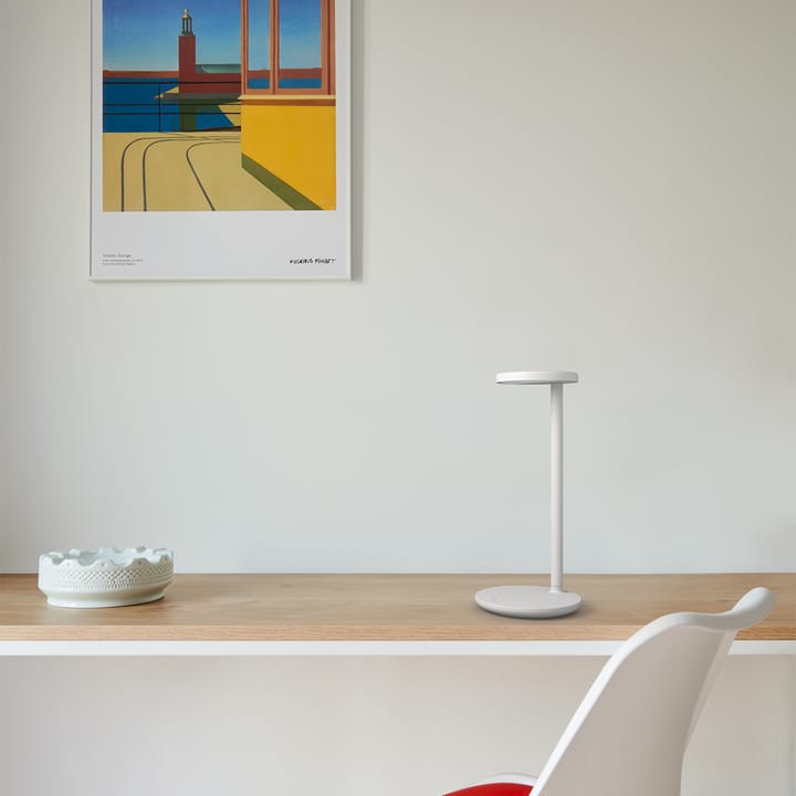 Oblique Qi bordslampa, Vit Flos