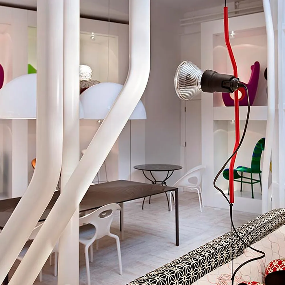 Parentesi golv- och taklampa dimbar, Röd Flos