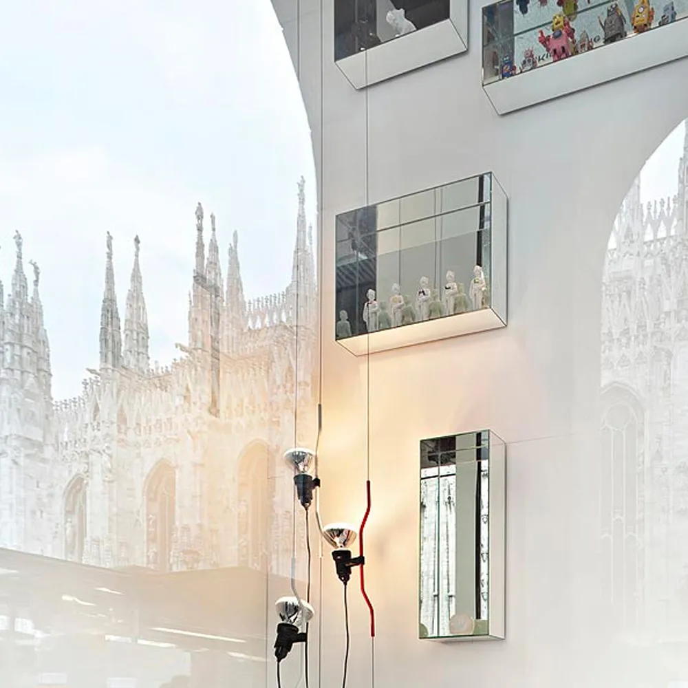 Parentesi golv- och taklampa, Röd Flos