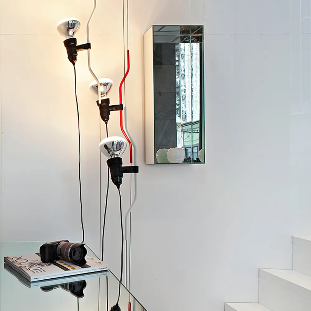 Parentesi golv- och taklampa, Vit Flos